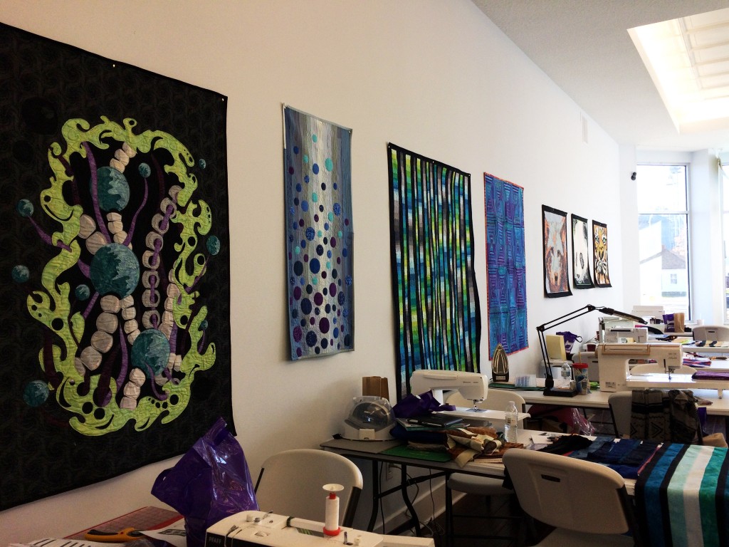 quilts on the walls