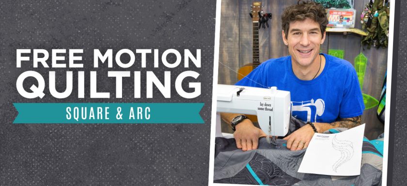 Learn to FMQ this modern Square & Arc design with Rob Appell of Man Sewing