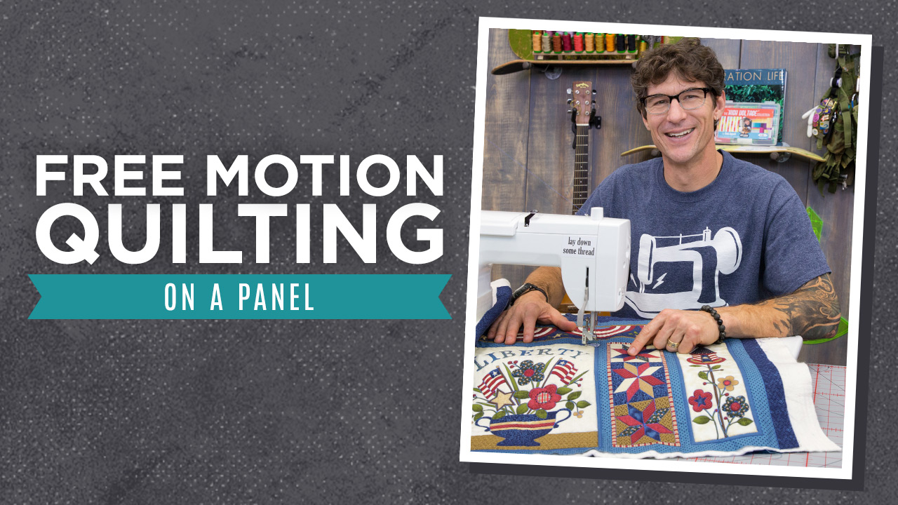 Practice your free motion quilting skills on a panel with Rob!